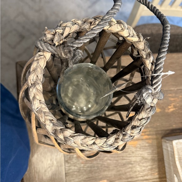 Rustic Brown Lantern Candle Holder - Picture 3 of 4